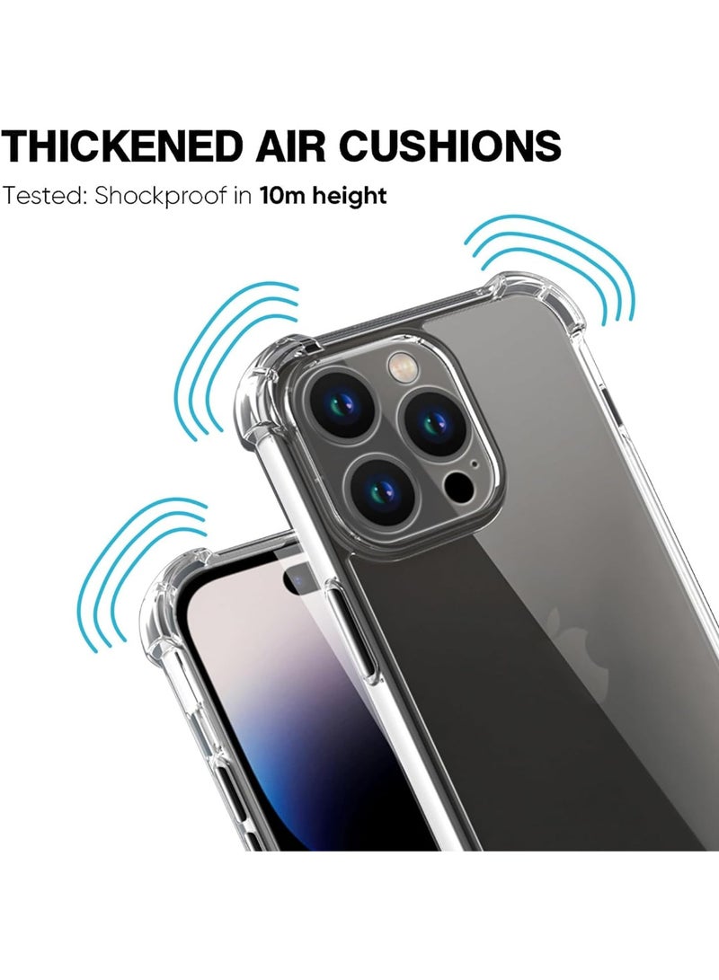 Case Compatible with iPhone 15 Pro Max Cover Silicone Transparent TPU Gorilla Anti-shock Protector Camera Shockproof Corners - Clear - Image 4